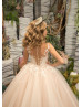 Ivory And Blush Pink Lace Tulle Timeless Flower Girl Dress